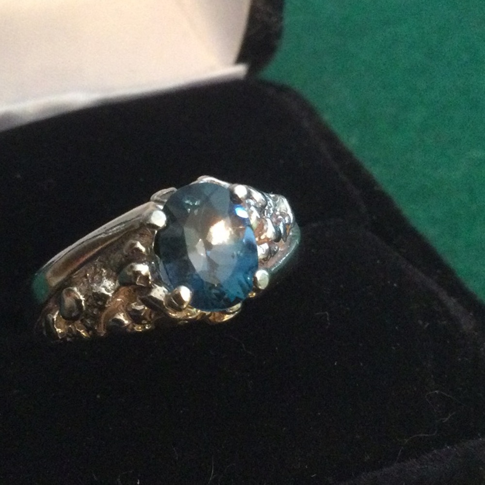 Genuine Rare London Blue Topaz Ring - Picture 4 of 12